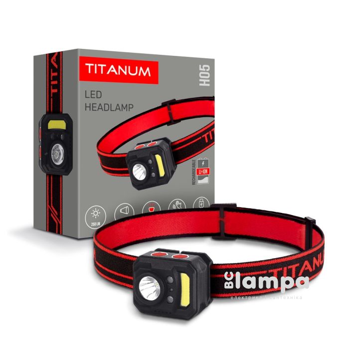 Фонарик налобний TITANUM TLF-H05 250Lm 6500K (27328)