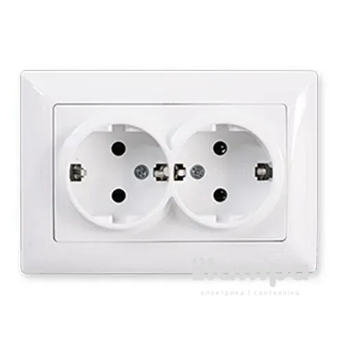 Розетка 2- на с з/к біла VISAGE Gunsan (VS28 11 150)