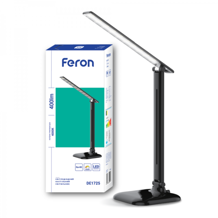 Светильник настольный FERON LED DE1725 9W чорный, регулирование