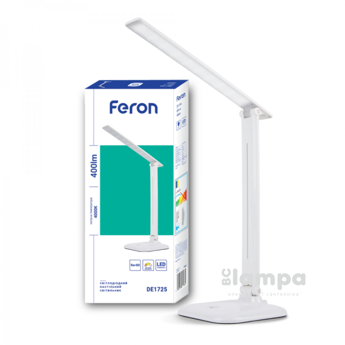 Светильник настольный FERON LED DE1725 9W белый, регулирование