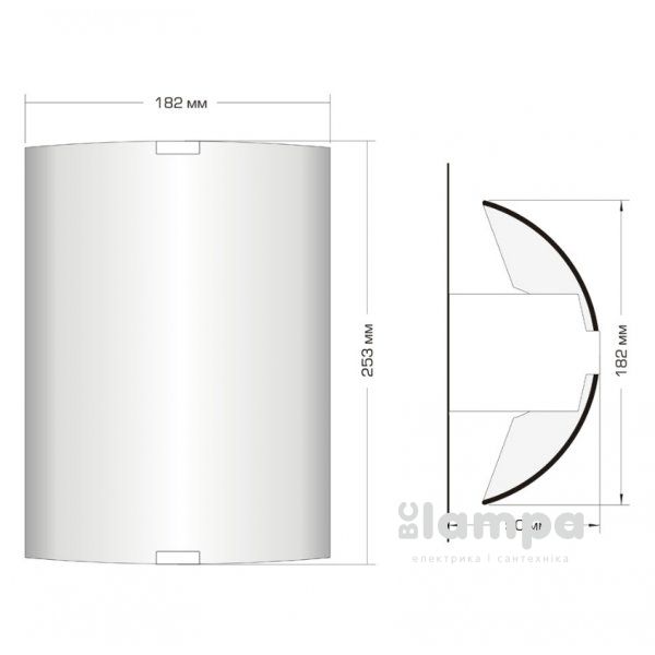 Светильник 250*190 прямокутний 1хЕ27 Колібріс (22452)