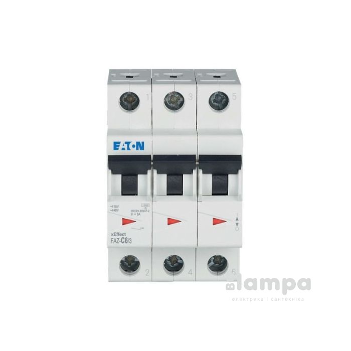 Автоматичний вимикач Eaton 3p,  6A, C - HL Serbia Home