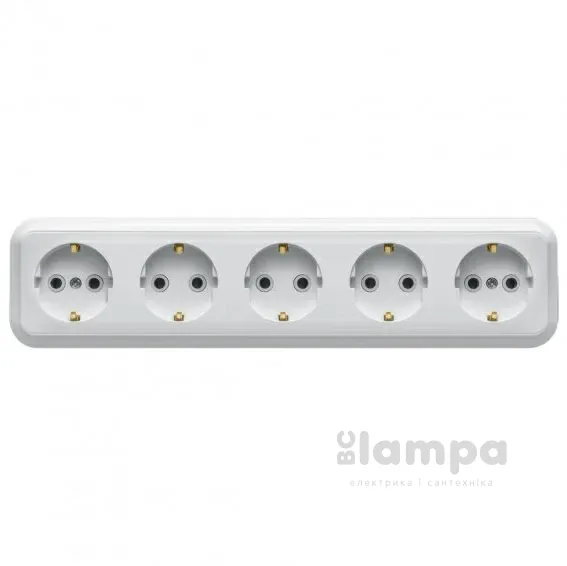Розетка 5- на з з/к MARSHEL біла RO16-255