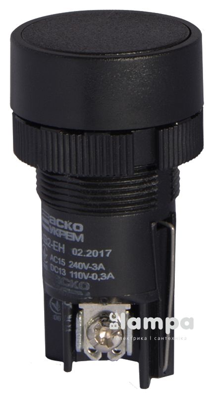 Кнопка АСКО XB2-EH121 "Старт" черная с фиксацией NO (A0140010038)