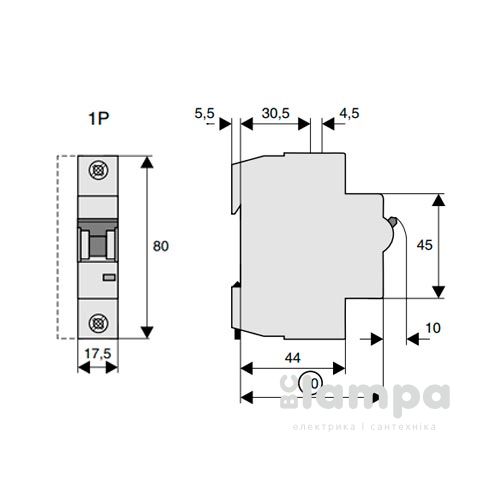 Автоматичний вимикач Eaton 1p, 10A, C - HL Serbia Home
