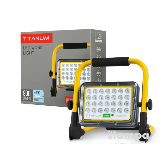 Прожектор TITANUM LED  20W 5000K 900Lm акумуляторний IP65 (TL-FA-105/27549)