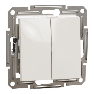 Schneider Electric Asfora крем перемикач 2 кл. прохідний  без рамки (ЕРН0670123)