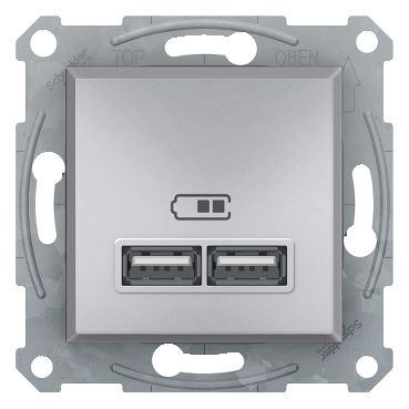 Schneider Electric Asfora алюміній розетка USB 2,1А (EPH2700261)
