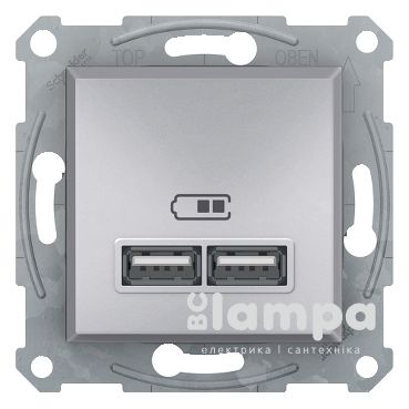 Schneider Electric Asfora алюміній розетка USB 2,1А (EPH2700261)
