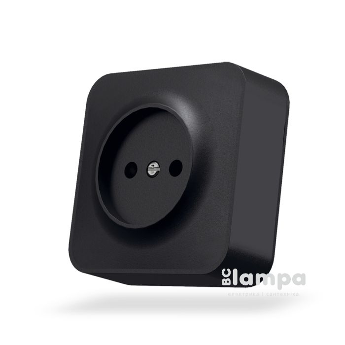 IP20 Розетка 1- на без З/К зовнішня чорна Videx Binera VF-BNS21-BG (27074)