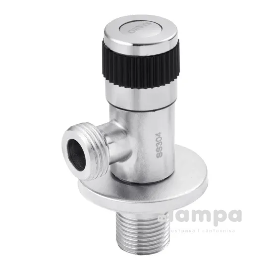 Кран кутовий 1/2"x1/2" KARRO нерж. DF (CV012105)