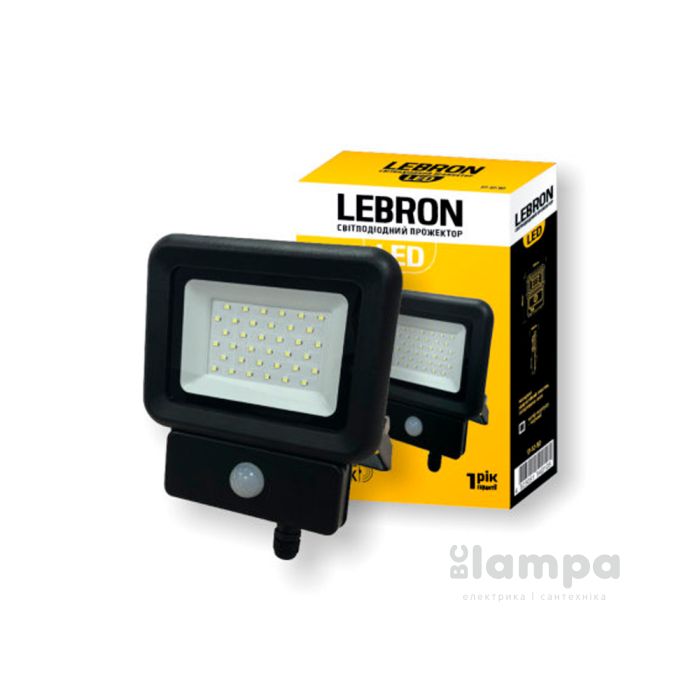 Прожектор LEBRON LED  10W 6500K IP65 800Lm 230V датчик руху (17-12-10)
