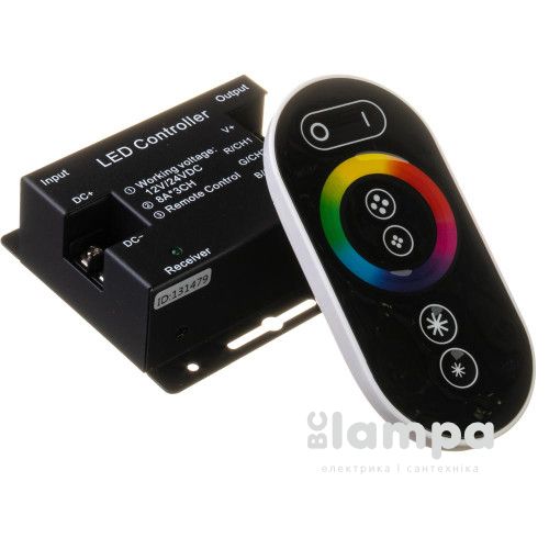 Контроллер RGB №62 24А Радио - сенсорный 6 кнопок, черный (1009684)