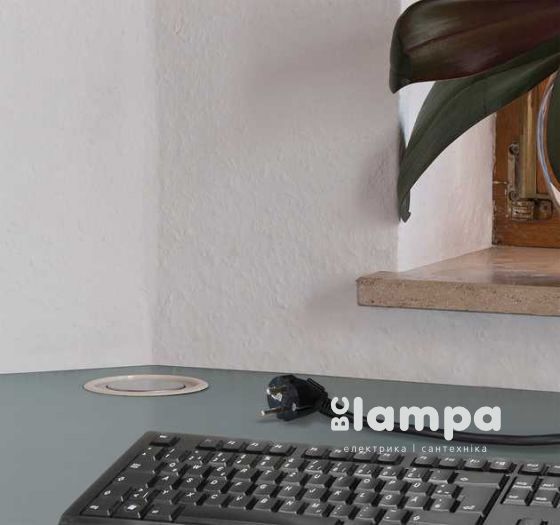 Подовжувач 3гн.  2м  з/к вертикальний, вбудований Ø60мм, Brennenstuhl Tower Power