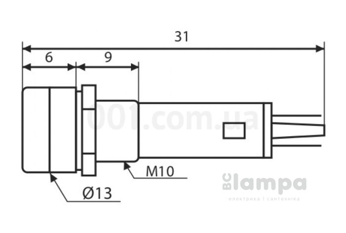 Арматура светосигнальная PL 101 красная 220V plastic (505040)