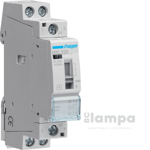 Контактор Hager ERC225 25А 2HВ 230V з ручним керуванням