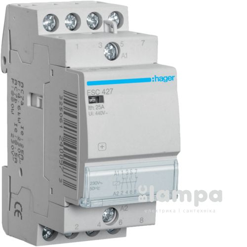 Контактор Hager ESC427 25А 2HВ+2НЗ 230V 2мод (87449)