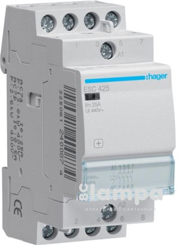 Контактор Hager ESC425 25А 4HB 230V 2мод (4NO)