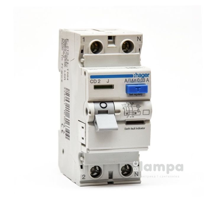 ПЗВ, реле диференційного струму Hager  CD225J 2.25.30 France
