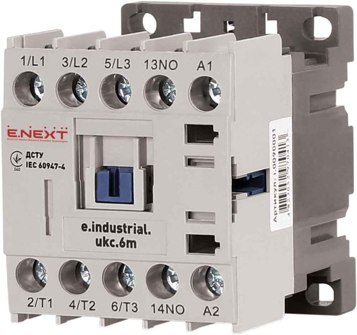 Контактор e.industrial.ukc. 6.220, 6А, 220В, малогабаритний (i.0090001)