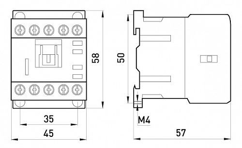 Контактор e.industrial.ukc. 6.220, 6А, 220В, малогабаритний (i.0090001)