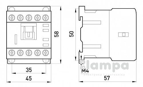 Контактор e.industrial.ukc. 6.220, 6А, 220В, малогабаритний (i.0090001)