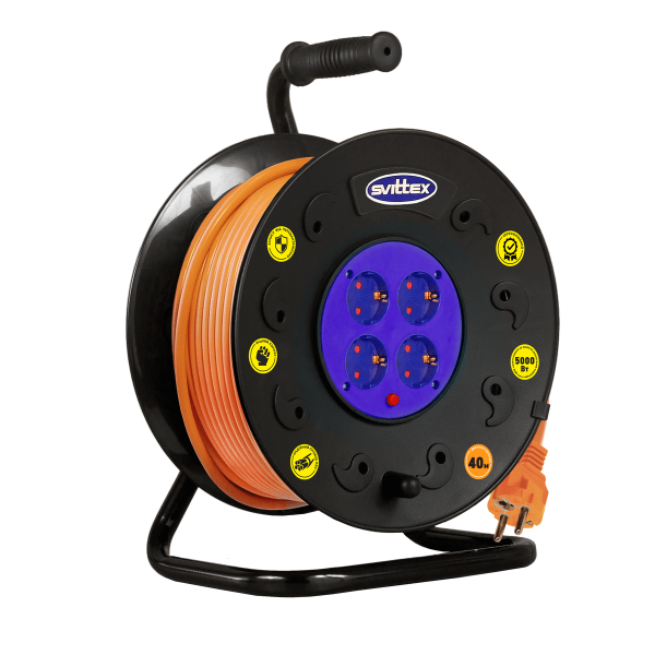 Подовжувач на котушці 40 м ПВС 3*2,5mm²  Svittex