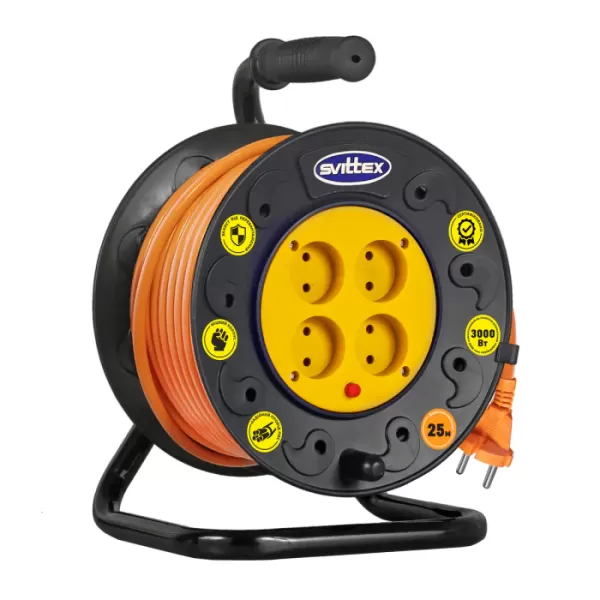 Подовжувач на котушці 50 м ПВС 2*1,5mm²  Svittex