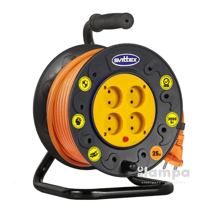 Подовжувач на котушці 30 м ПВС 2*1,5mm²  Svittex