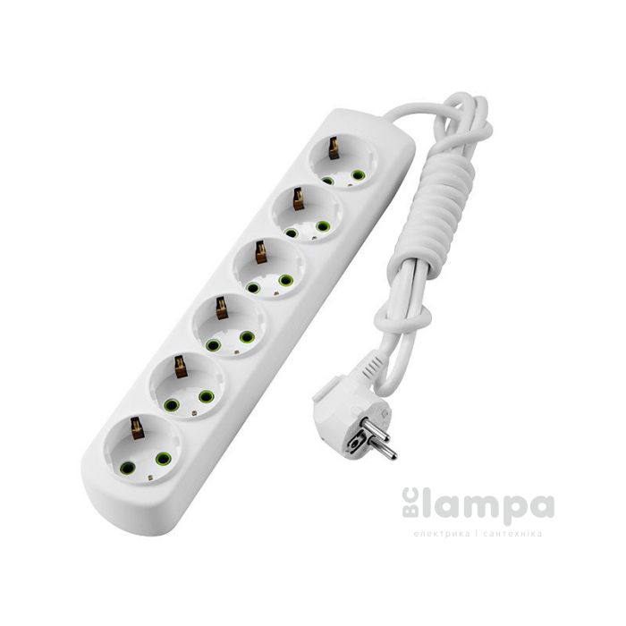 Подовжувач 6гн.  3м  с з/к LEZARD LETITIA (721-0603-601)