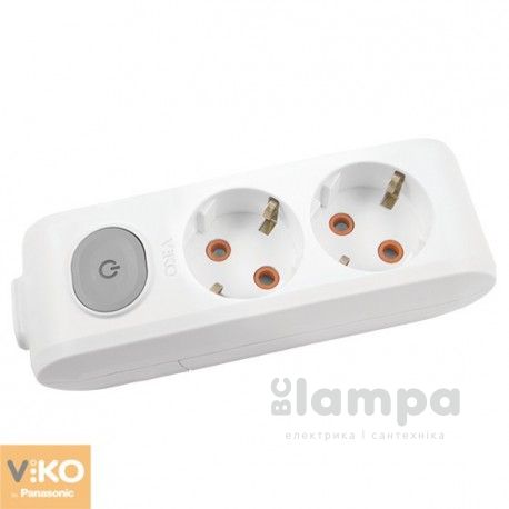 Колодка  2 гн. з з/к+ вимикач VIKO Multi-Let (90118200)