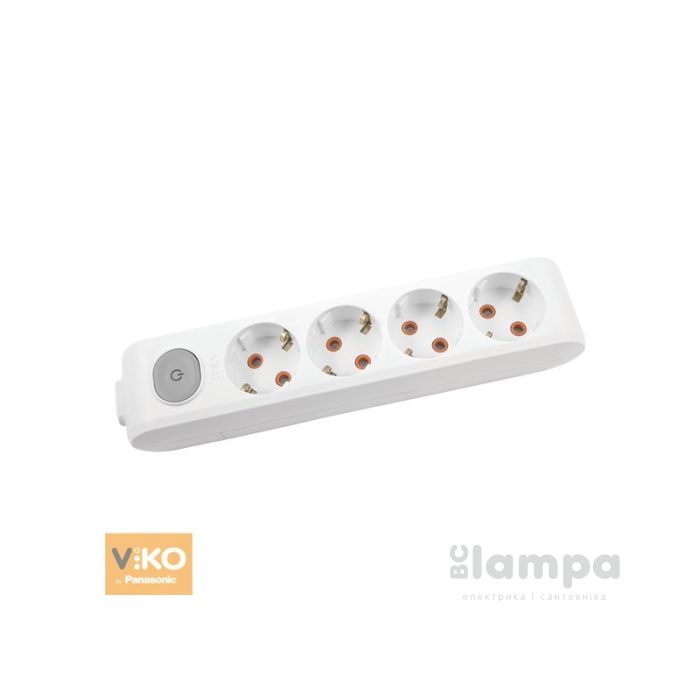 Колодка  4 гн. з з/к+ вимикач VIKO Multi-Let (90118400)