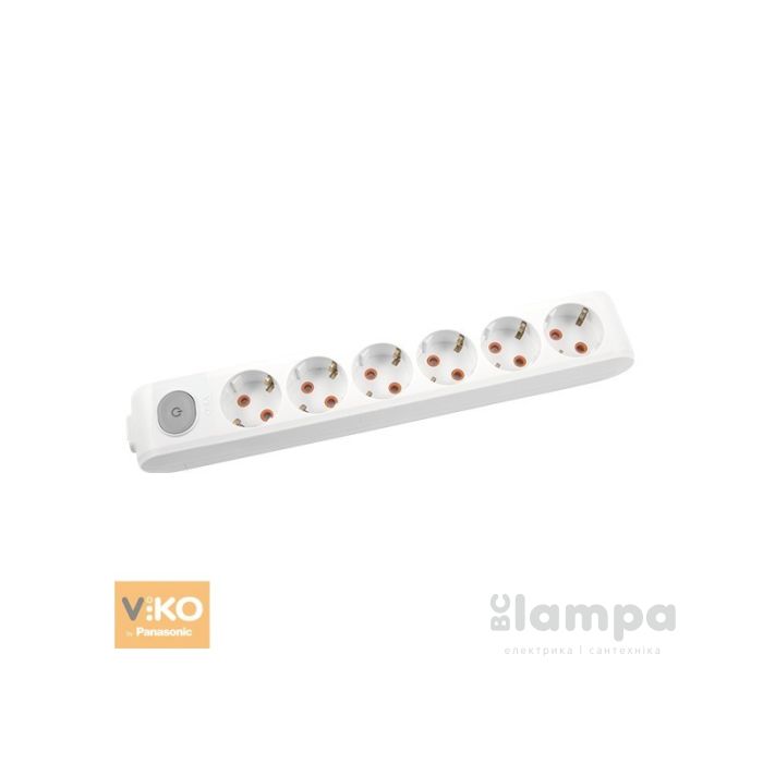 Колодка  6 гн. з з/к+ вимикач VIKO Multi-Let (90118600)