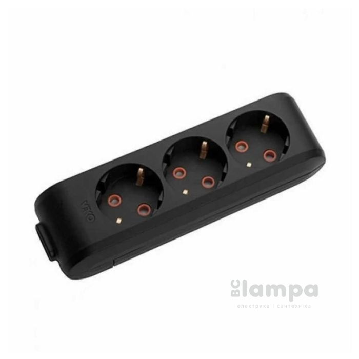 Колодка  3 гн. з з/к VIKO Multi-Let черная (90134300)