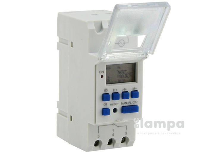 Таймер Lemanso на DIN-рейку електронний з прозорою кришкою 16А-1NO+1NC LM6352