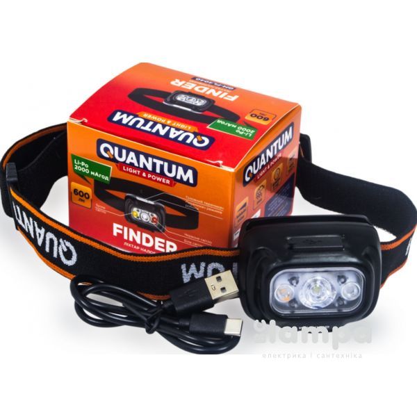 Ліхтар QUANTUM налобний акумуляторний FINDER LED Type-C (QM-FL4040)