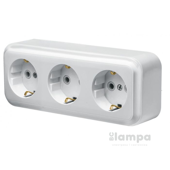 Розетка 3- на з з/к MARSHEL біла RO16-251