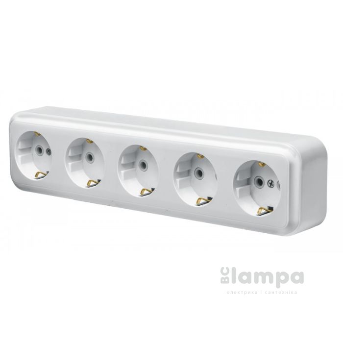Розетка 5- на з з/к MARSHEL біла RO16-255