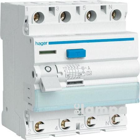 ПЗВ, реле диференційного струму Hager  CF464J 4.63.300mA типAC France