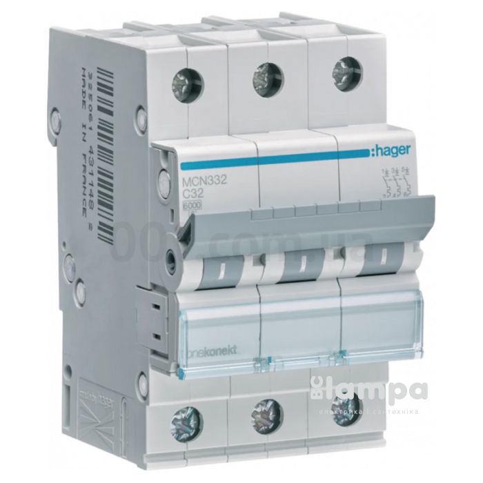 Автоматичний вимикач Hager MC332A 3p 32A C