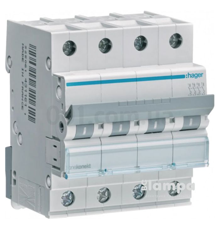Автоматичний вимикач Hager MC450A 4p 50A C