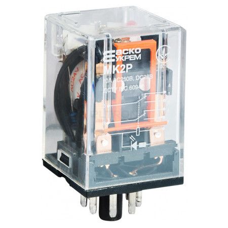 Реле проміжне електромагнітне МК2P 10А DC24V (GAV703)