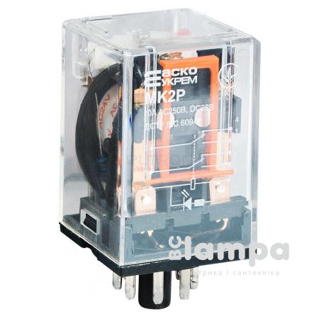 Реле проміжне електромагнітне МК2P 10А DC24V (GAV703)