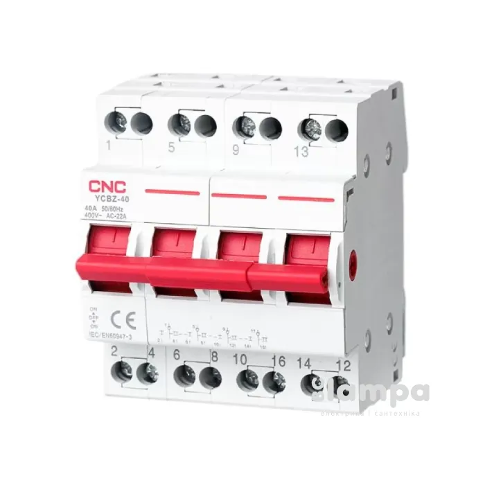 РПМ (перекидний рубильник модульний Din) 4Р 40А 1-0-2 CNC