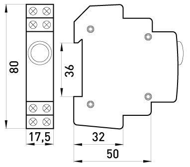 Арматура светосигнальная  на DIN-рейку e.i.din.220.blue, синий (p059003)