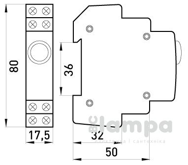 Арматура світлосигнальна на DIN-рейку e.i.din.220.blue, синя (p059003)