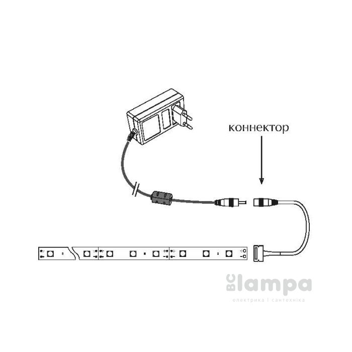 Трансформатор электр. для LED ленты plastik ±12V/ 60W(5.0А)+ шнур 1,4м 115*60*38 IP20 (1013430)