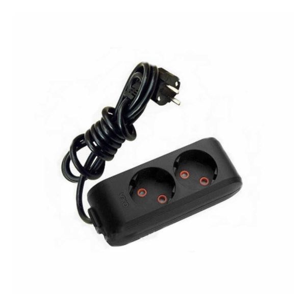 Подовжувач 2гн.  3м  без з/к VIKO Multi-let чорний (90132203)