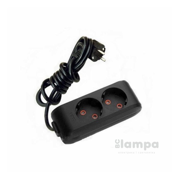 Подовжувач 2гн.  3м  без з/к VIKO Multi-let чорний (90132203)