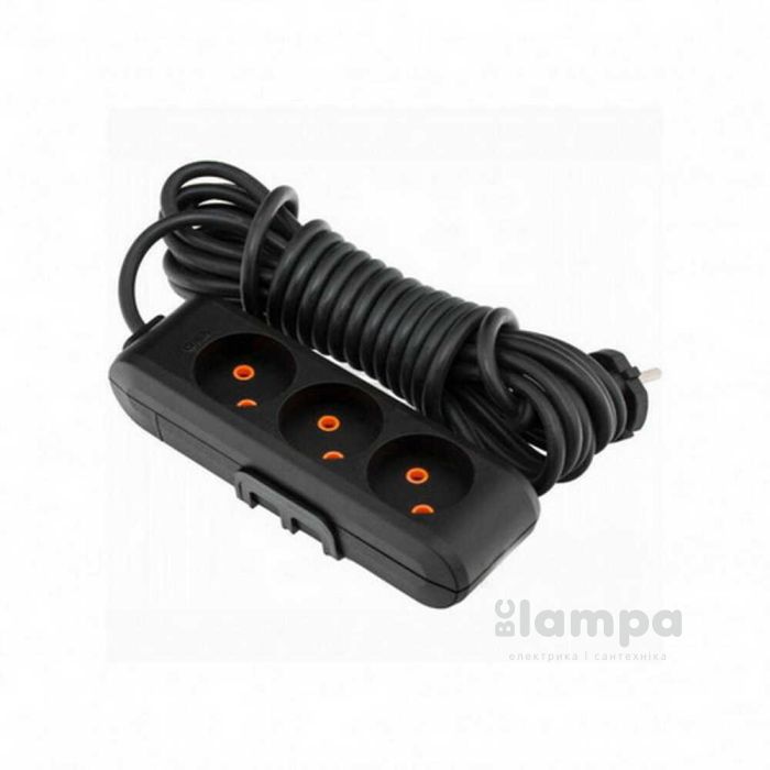 Подовжувач 3гн.  3м  без з/к VIKO Multi-let чорний (90132303)
